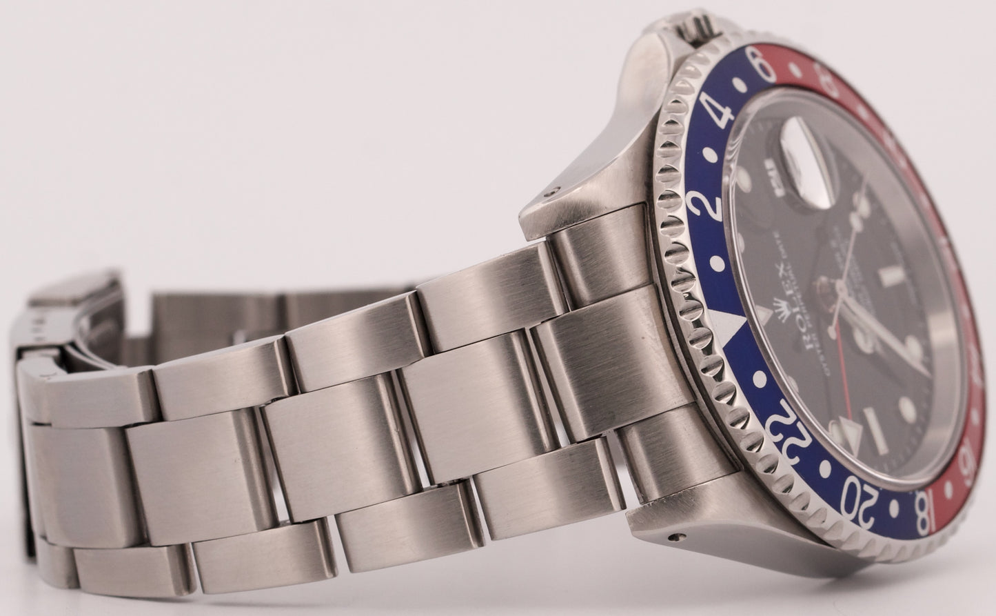 PAPERS Rolex GMT-Master II PEPSI Red Blue Stainless Steel 40mm 16710 Watch BOX