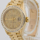 Rolex DateJust President CHAMPAGNE LINEN 18K Yellow Gold DIAMOND 26mm 69178