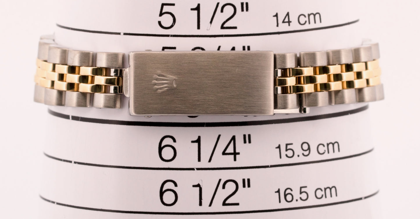 Ladies Rolex DateJust 26mm MOP DIAMOND BEZEL 18K Gold Steel JUBILEE 69173 BOX