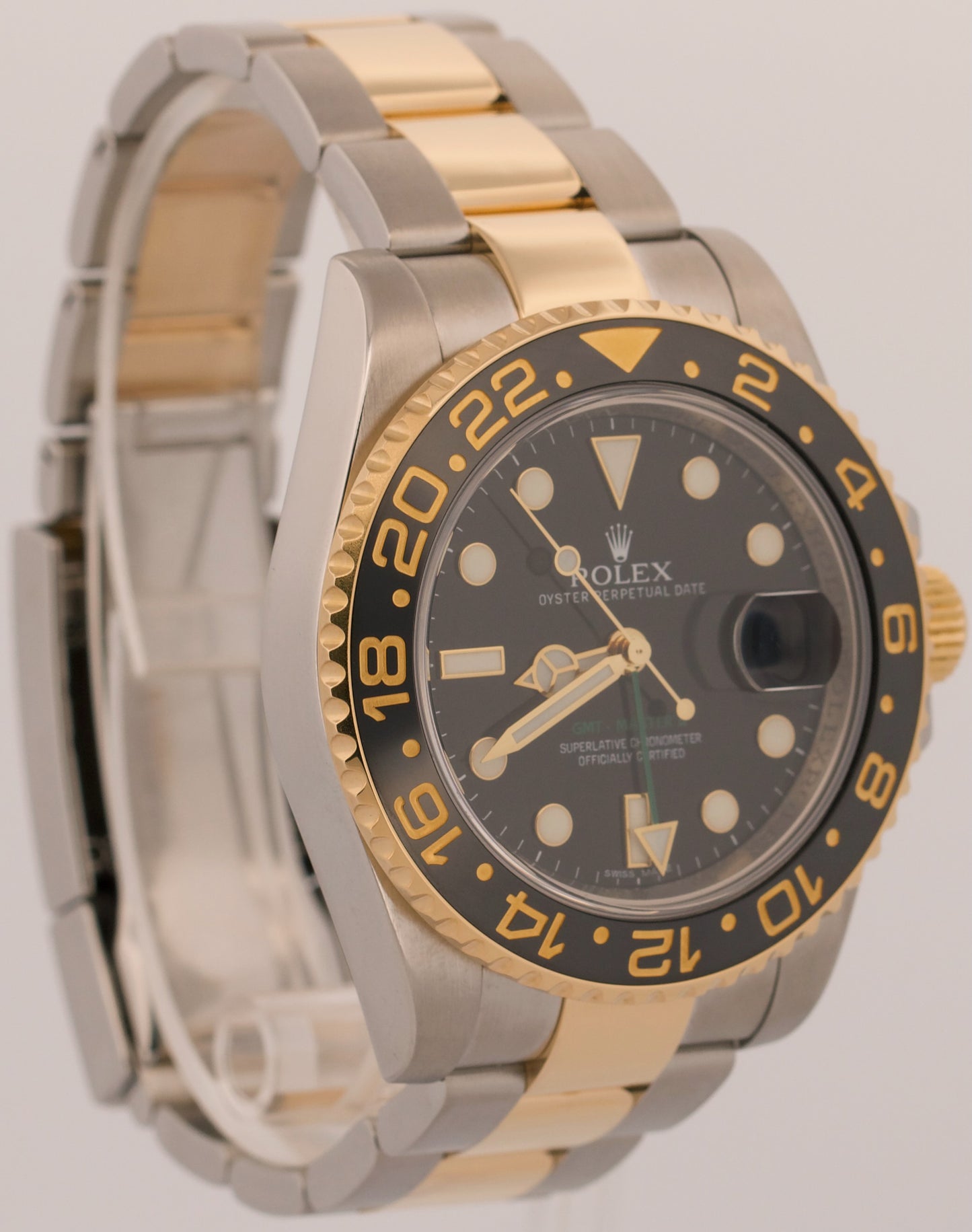 Rolex GMT-Master II Ceramic BLACK Two-Tone 18K Gold Steel 40mm 116713 LN Watch
