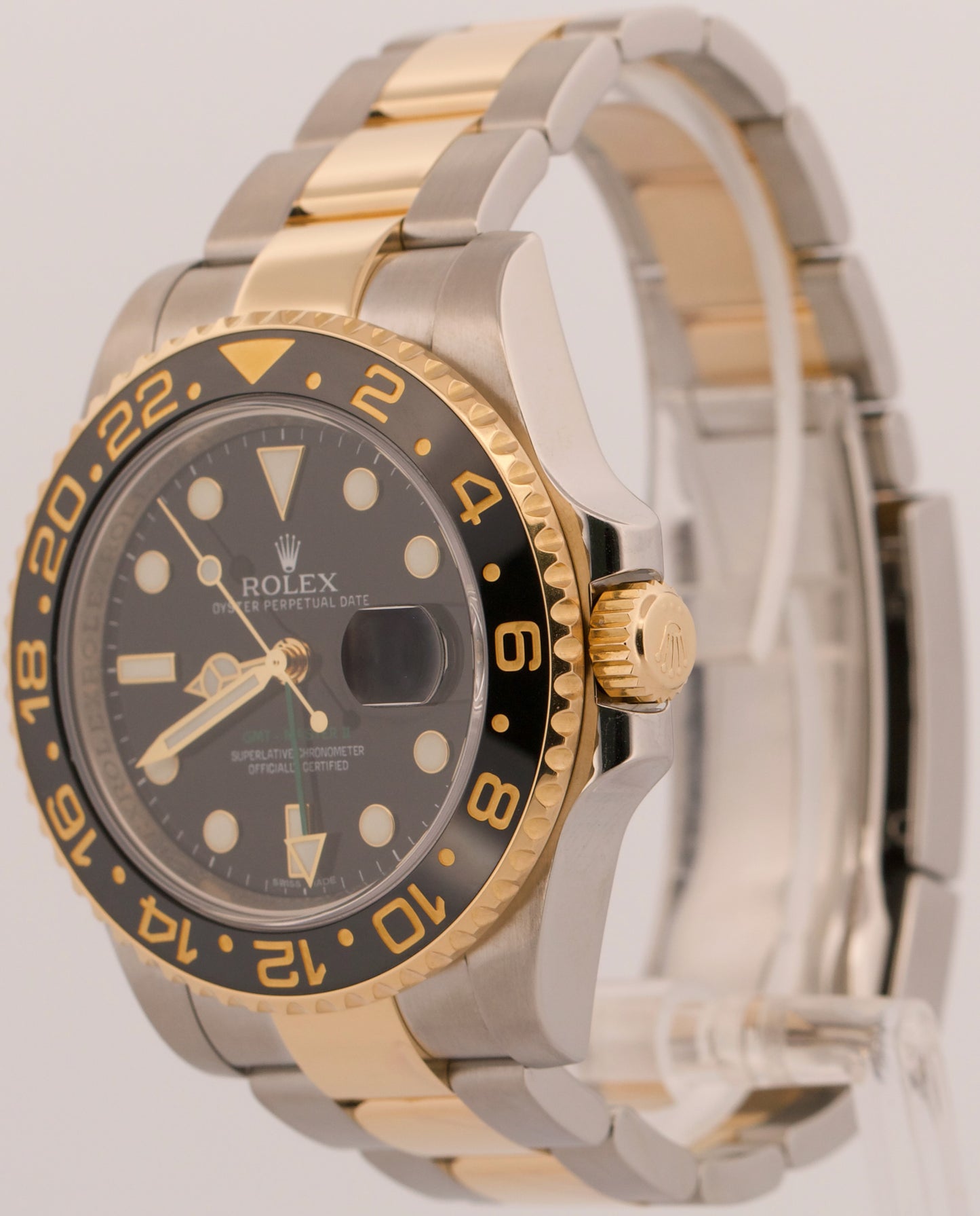 Rolex GMT-Master II Ceramic BLACK Two-Tone 18K Gold Steel 40mm 116713 LN Watch