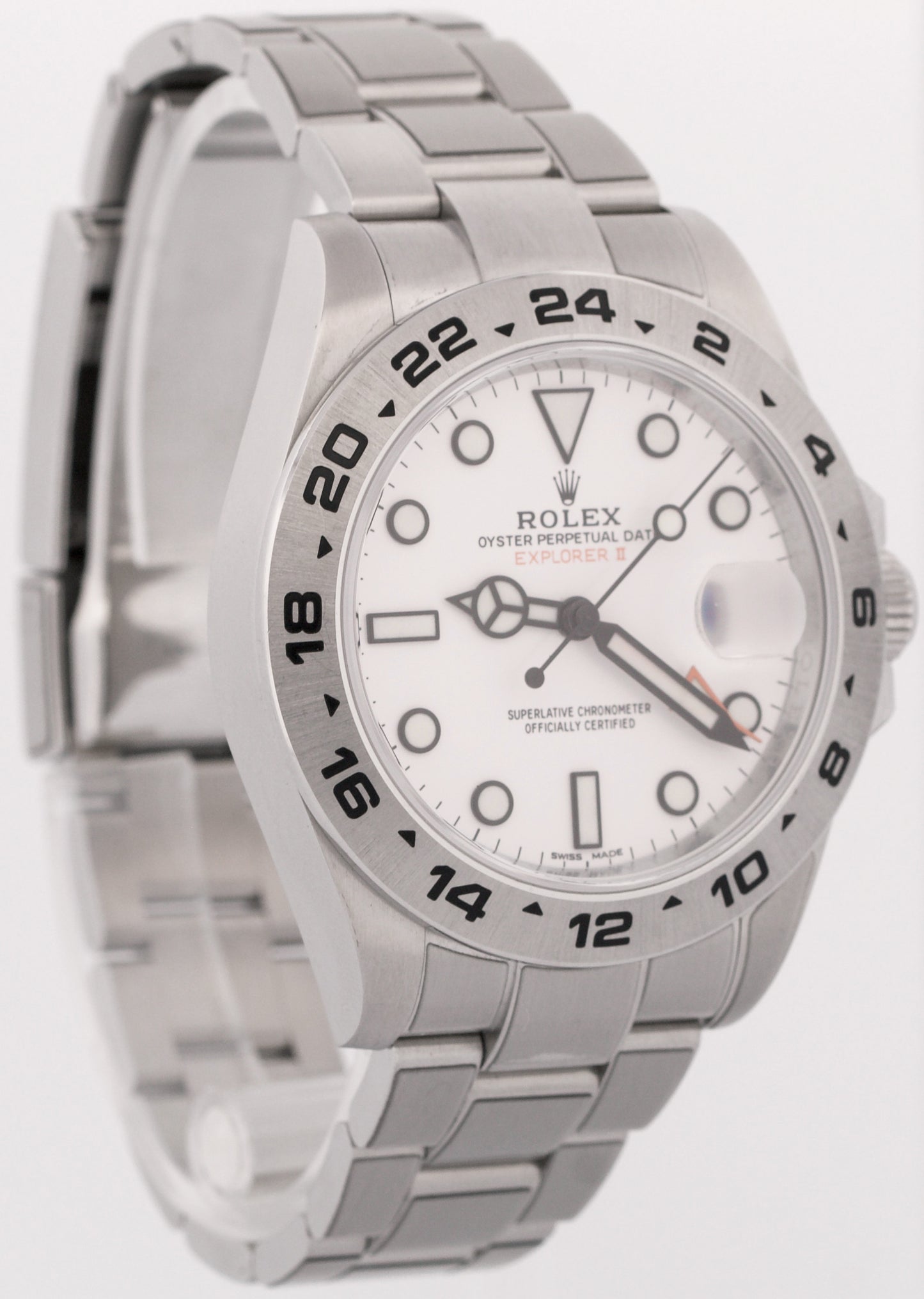 2020 PAPERS Rolex Explorer II 42mm 216570 POLAR WHITE Orange Steel GMT Watch BOX