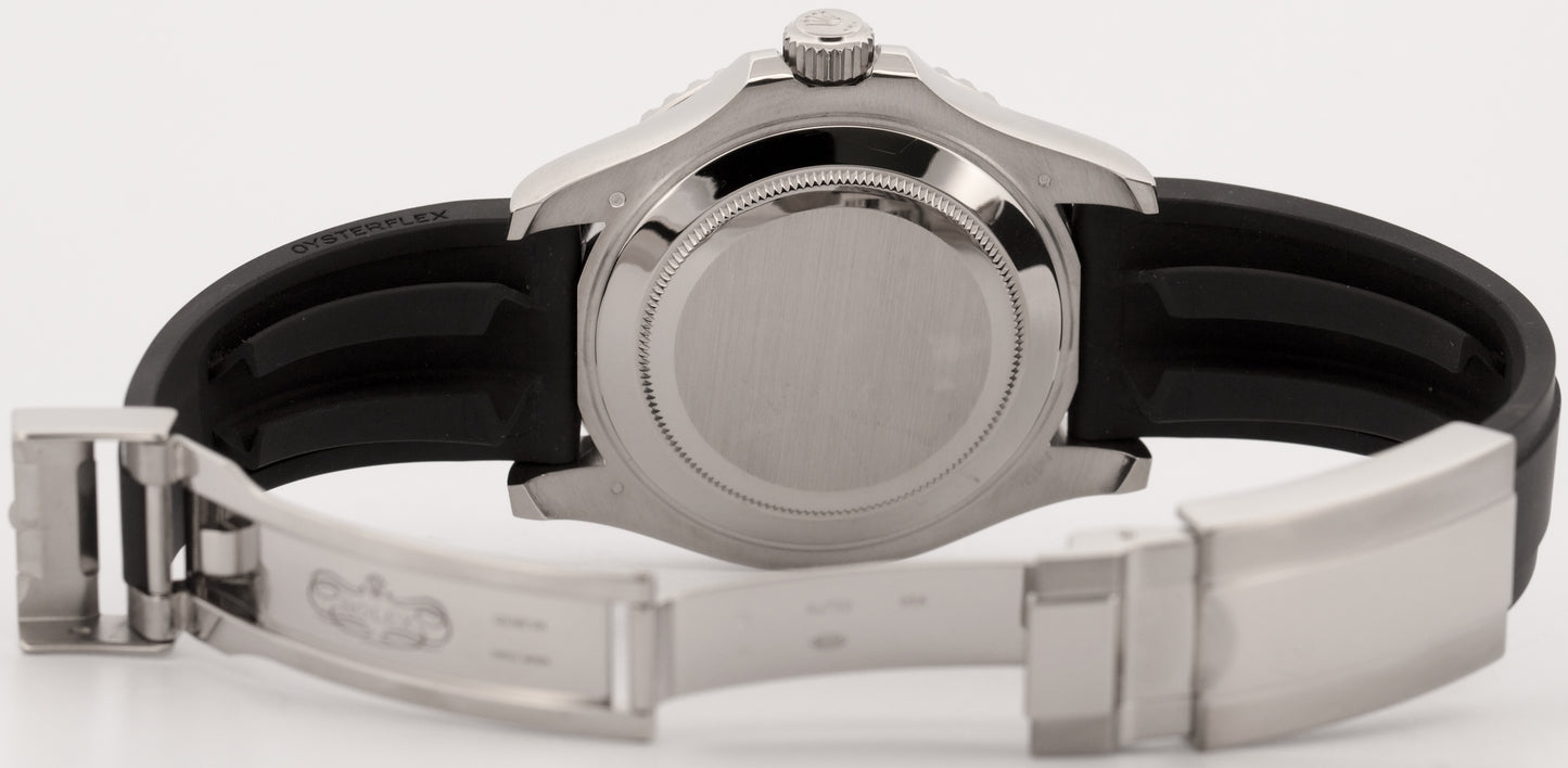 2021 PAPERS Rolex Yacht-Master BLACK 18K White Gold Oysterflex 42mm 226659 BOX