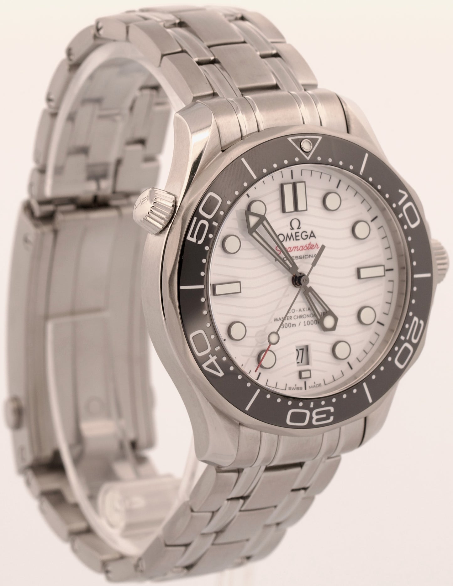 Omega Seamaster Diver 300M 42mm WHITE WAVE Steel 210.30.42.20.04.001 Watch BOX
