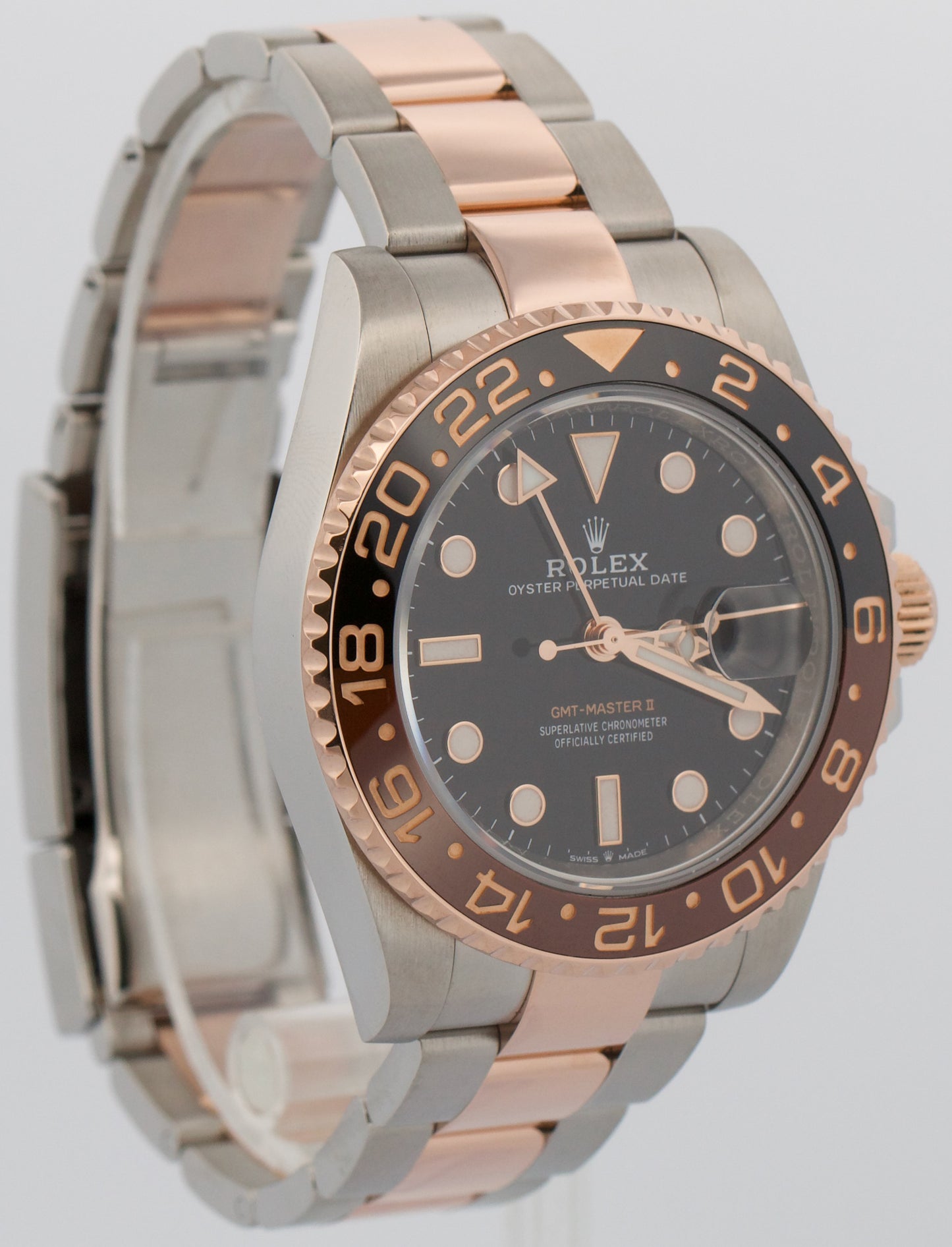 Rolex GMT-Master II ROOT BEER Brown Black 18K Rose Gold 40mm 126711 CHNR Watch