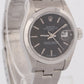 MINT PAPERS Ladies Rolex Oyster Perpetual Date 26mm BLACK Stainless 79160 BOX