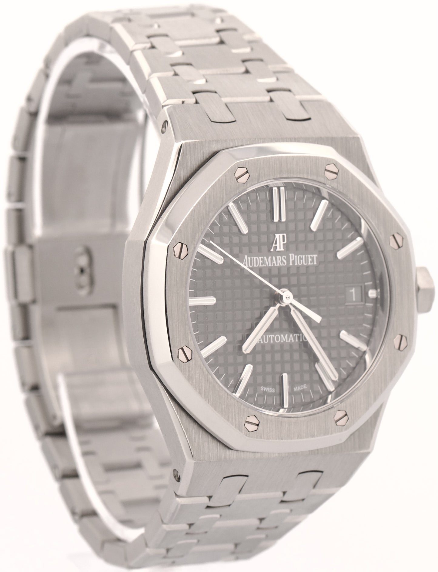 PAPERS Audemars Piguet Royal Oak RHODIUM Stainless 37mm 15450ST.OO.1256ST.02 BOX