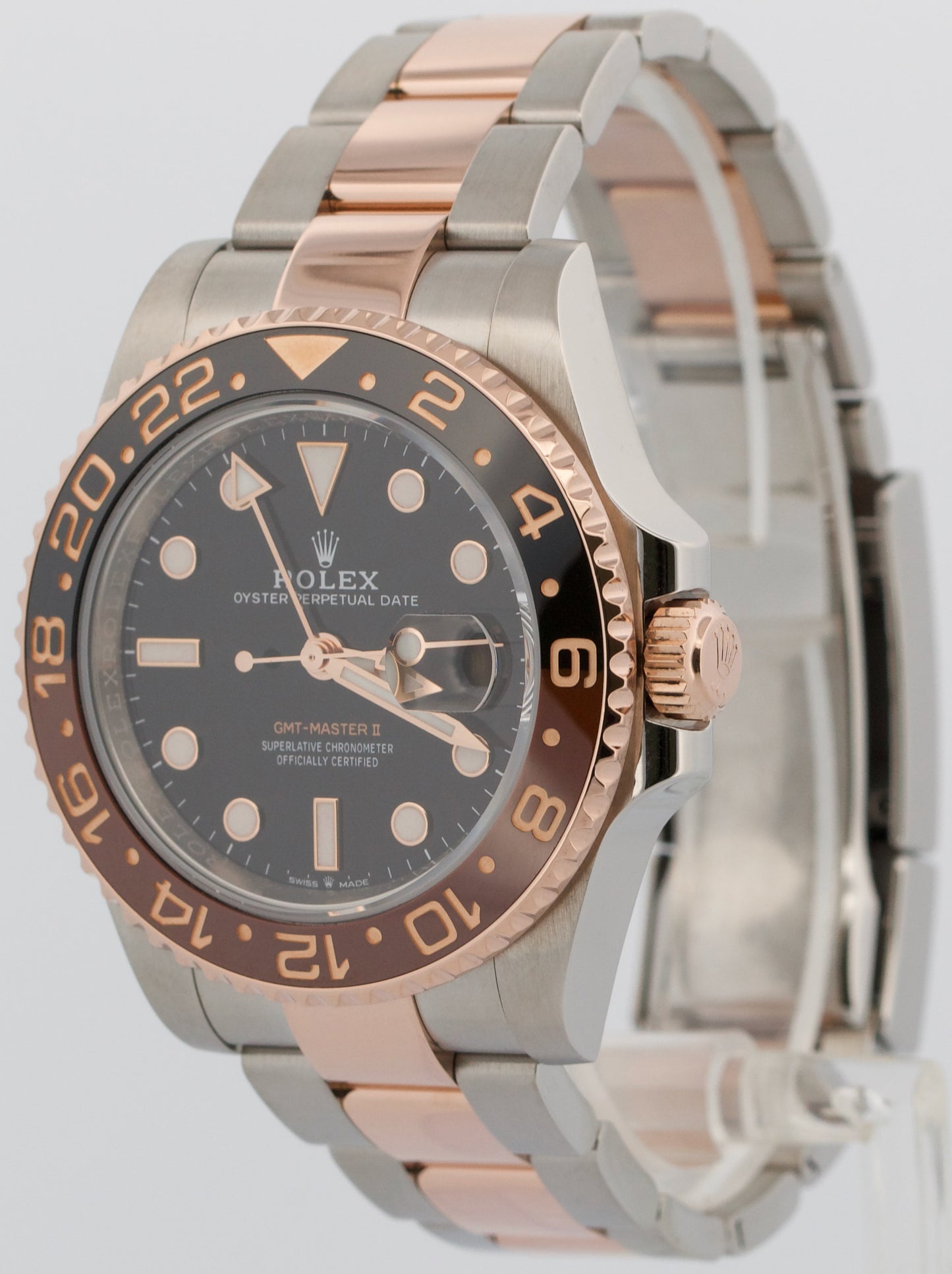 Rolex GMT-Master II ROOT BEER Brown Black 18K Rose Gold 40mm 126711 CHNR Watch