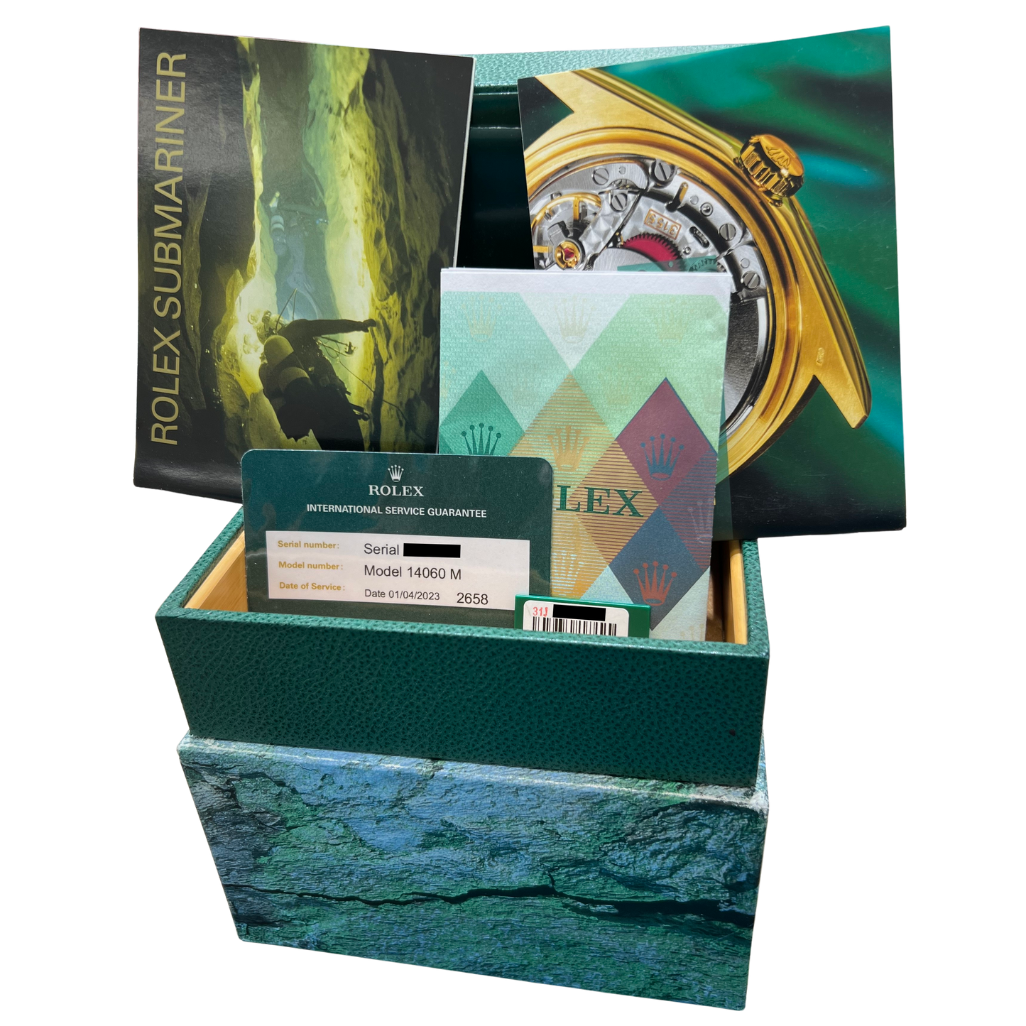 2003 PAPERS Rolex Submariner No-Date Stainless Steel Black 40mm Watch 14060M BOX