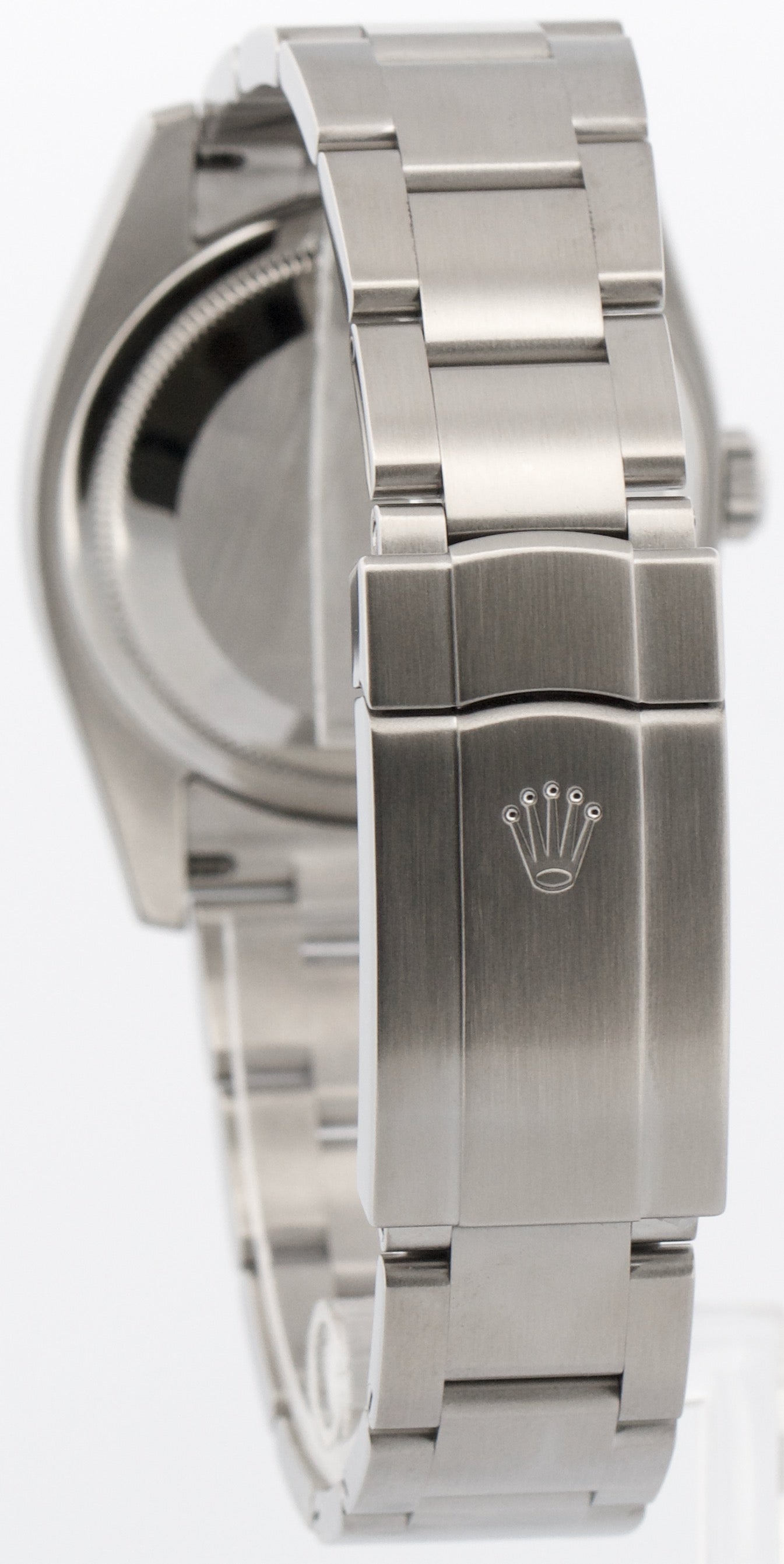 PAPERS Rolex Oyster Perpetual 36mm Black Orange HARLEY Steel Watch 116034 BOX