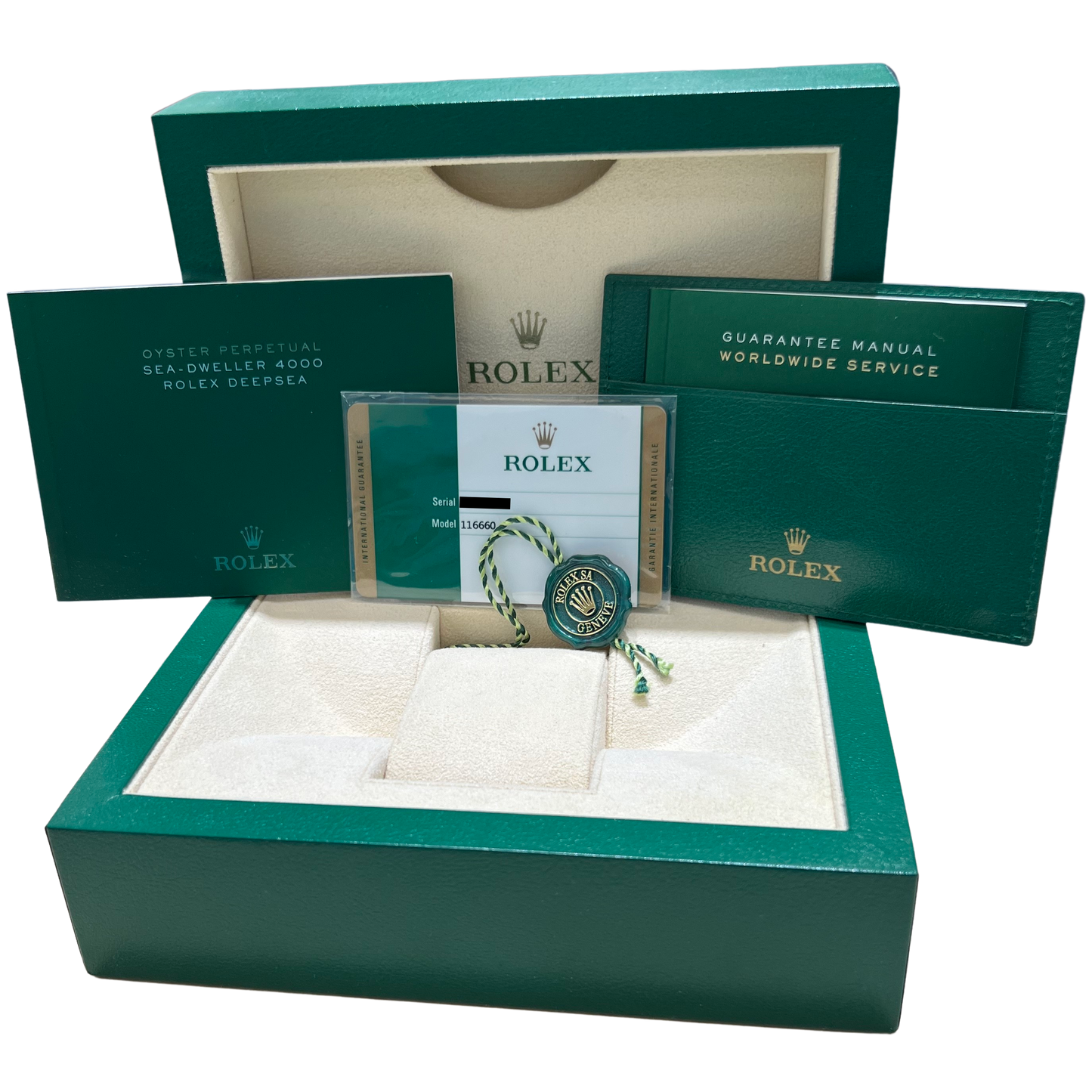 2017 PAPERS Rolex Sea-Dweller Deepsea 116660 BLACK 44mm Ceramic Steel Watch BOX