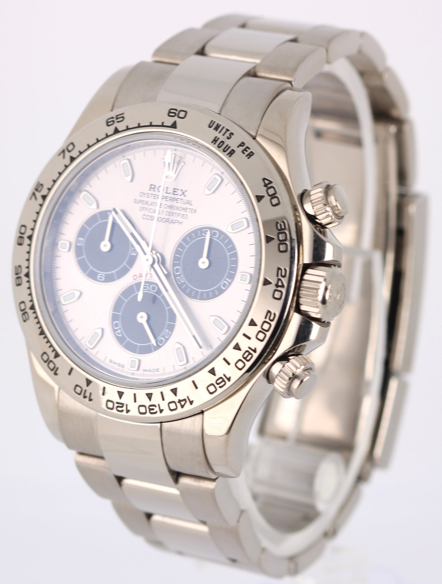 Rolex Daytona Cosmograph GHOST 18K White Gold Silver Black 116509 Watch