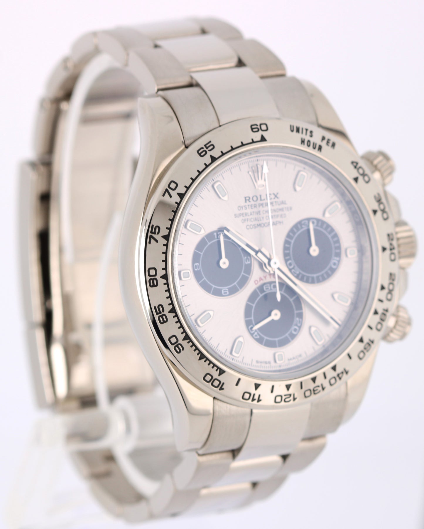 Rolex Daytona Cosmograph GHOST 18K White Gold Silver Black 116509 Watch