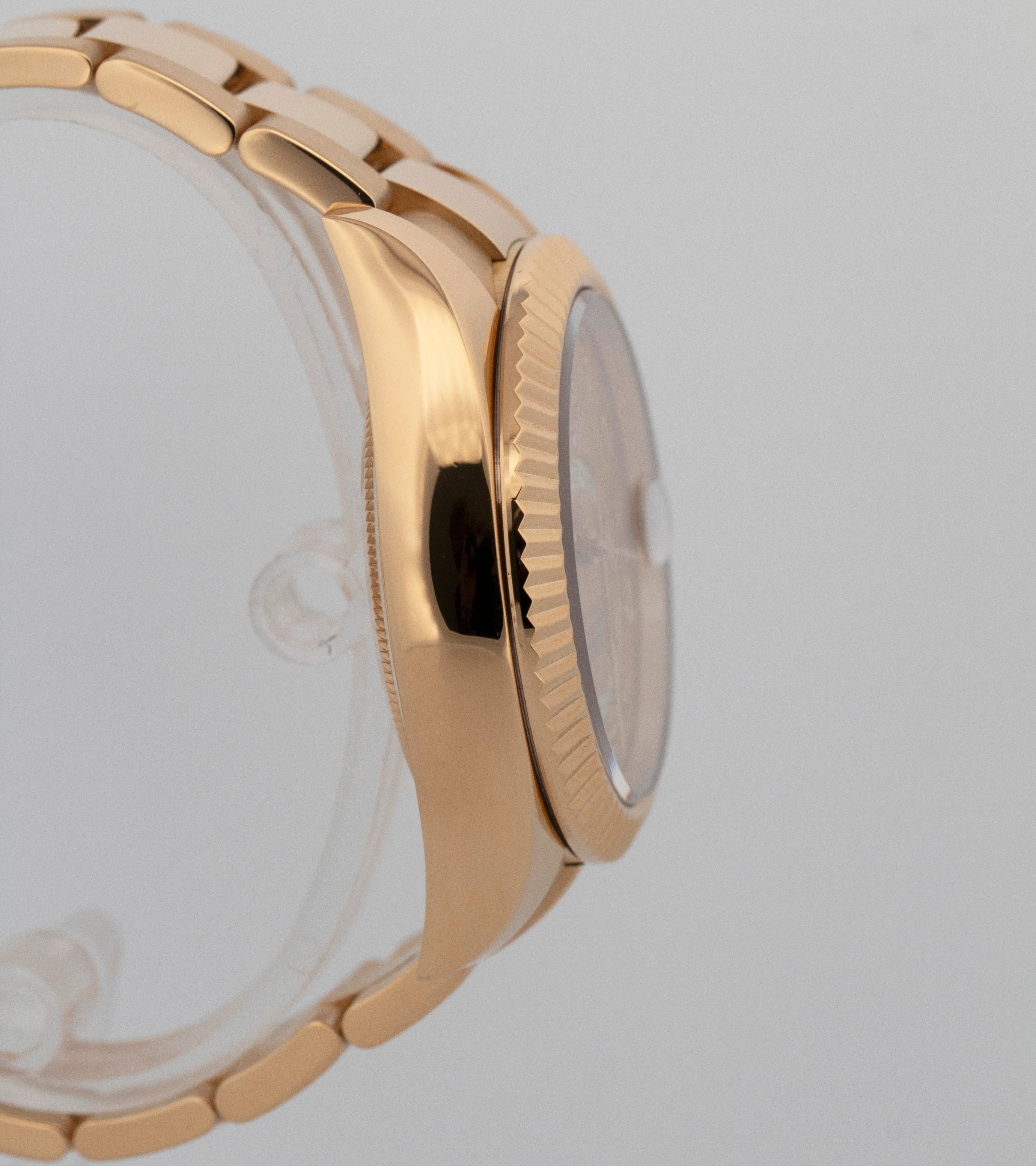 Rolex Sky-Dweller CHAMPAGNE Arabic 18K Yellow Gold Fluted 42mm