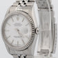 PAPERS Rolex DateJust WHITE 36mm Stainless Steel Engine-Turned JUBILEE 16220 BOX