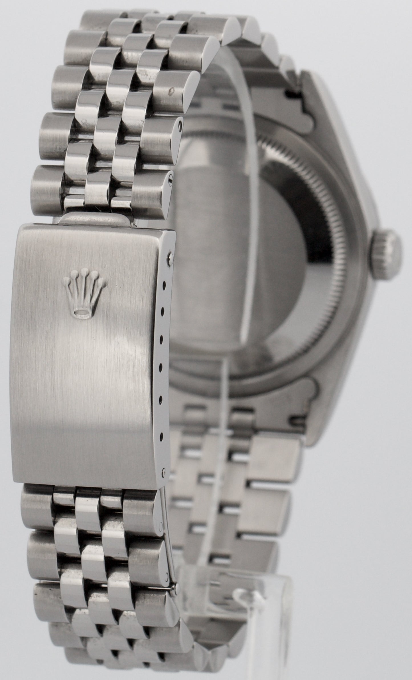 PAPERS Rolex DateJust WHITE 36mm Stainless Steel Engine-Turned JUBILEE 16220 BOX