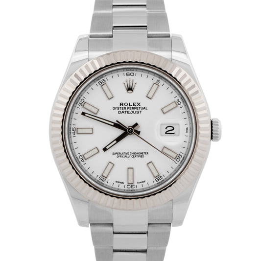 2016 PAPERS Rolex DateJust II WHITE Stainless Steel 41mm 116334 Watch BOX