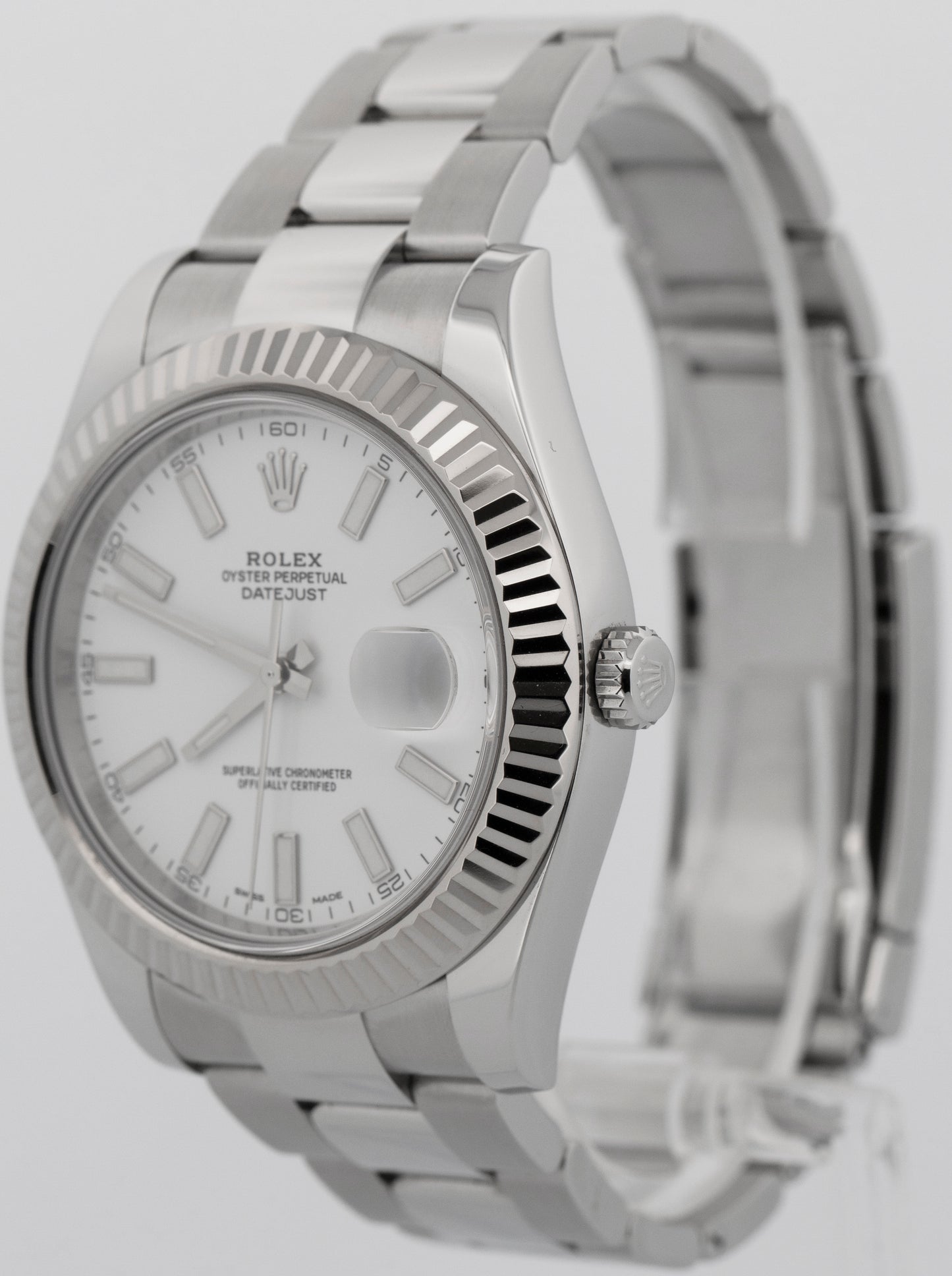 2016 PAPERS Rolex DateJust II WHITE Stainless Steel 41mm 116334 Watch BOX