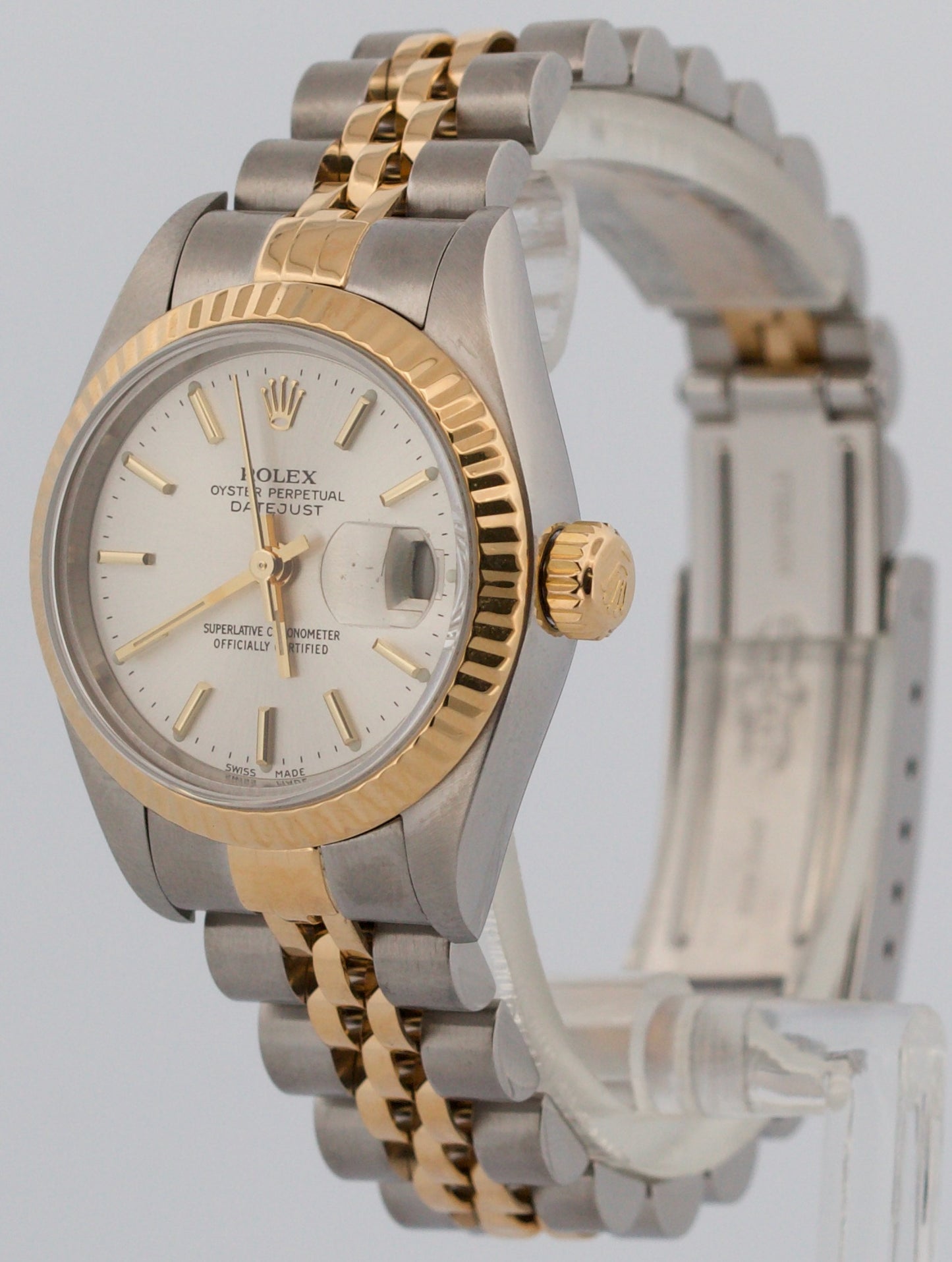 PAPERS Ladies Rolex DateJust SILVER 18K Gold RSC Steel 26mm JUBILEE 79173 BOX