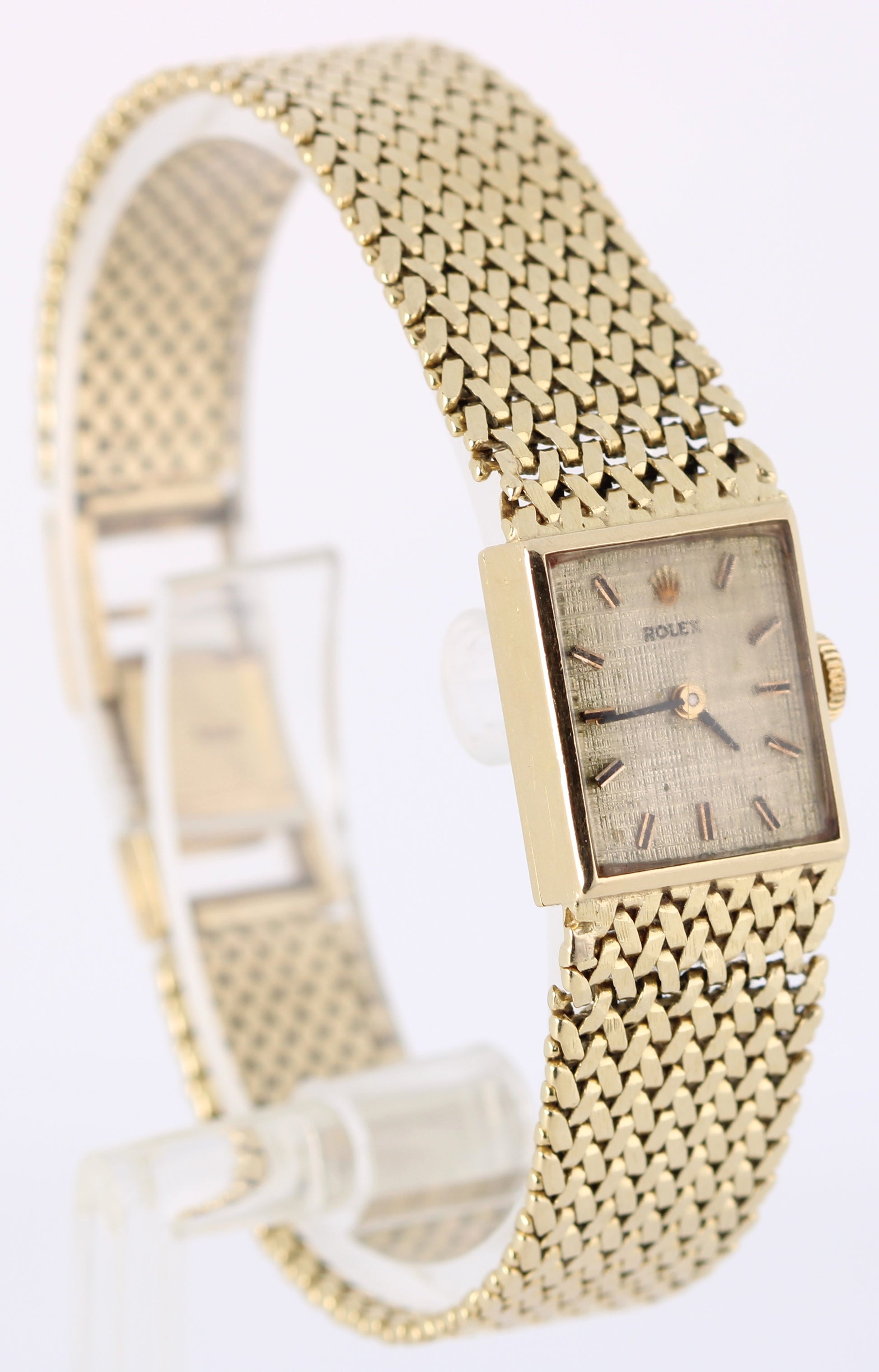 VINTAGE Rolex Cocktail Dress 14k Yellow Gold 30gr Textured Linen 15mmx17mm Watch VINTAGE Rolex Cocktail Dress 14k Yellow Gold 30gr Textured Linen 15mmx17mm Watch