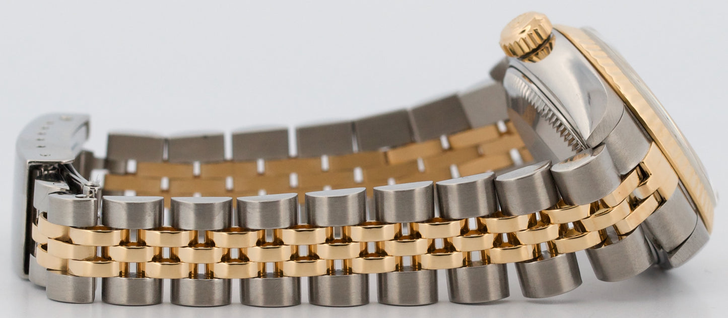 PAPERS Ladies Rolex DateJust SILVER 18K Gold RSC Steel 26mm JUBILEE 79173 BOX