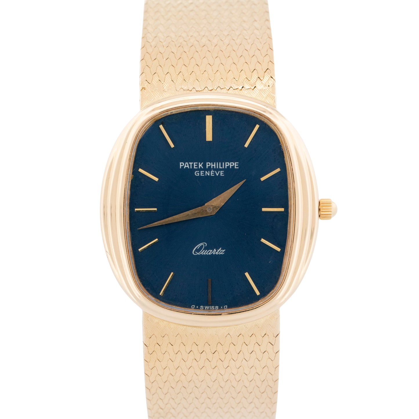 Patek Philippe Ellipse BLUE 18K Yellow Gold 30mm 3857/1 Quartz Watch
