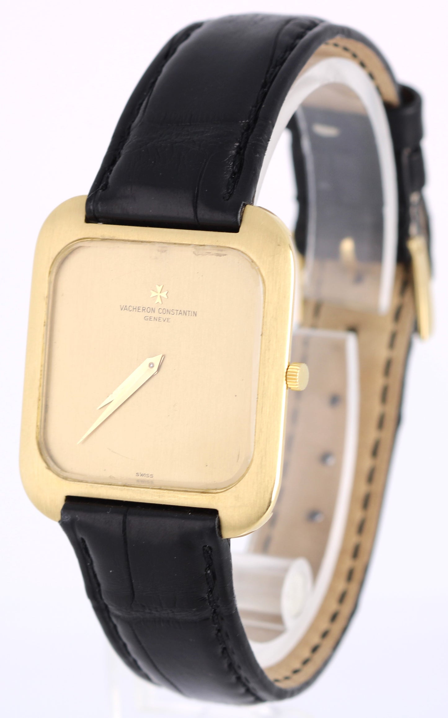 VINTAGE Vacheron Constantin SQUARE Patrimony UltraThin 18k Gold 31mm 33512 POUCH