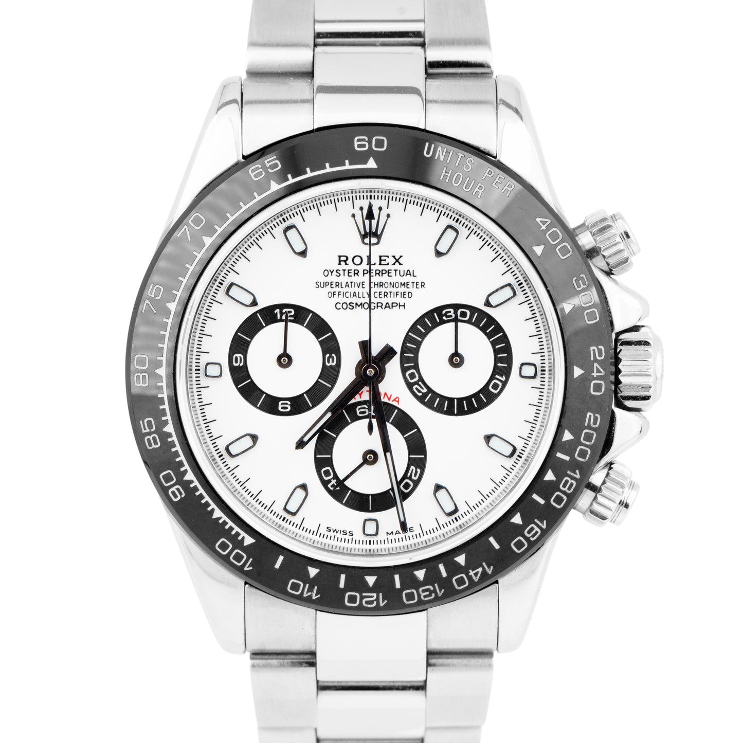 Rolex Daytona Cosmograph 116520 White Stainless Steel Ceramic Oyster 40mm Watch