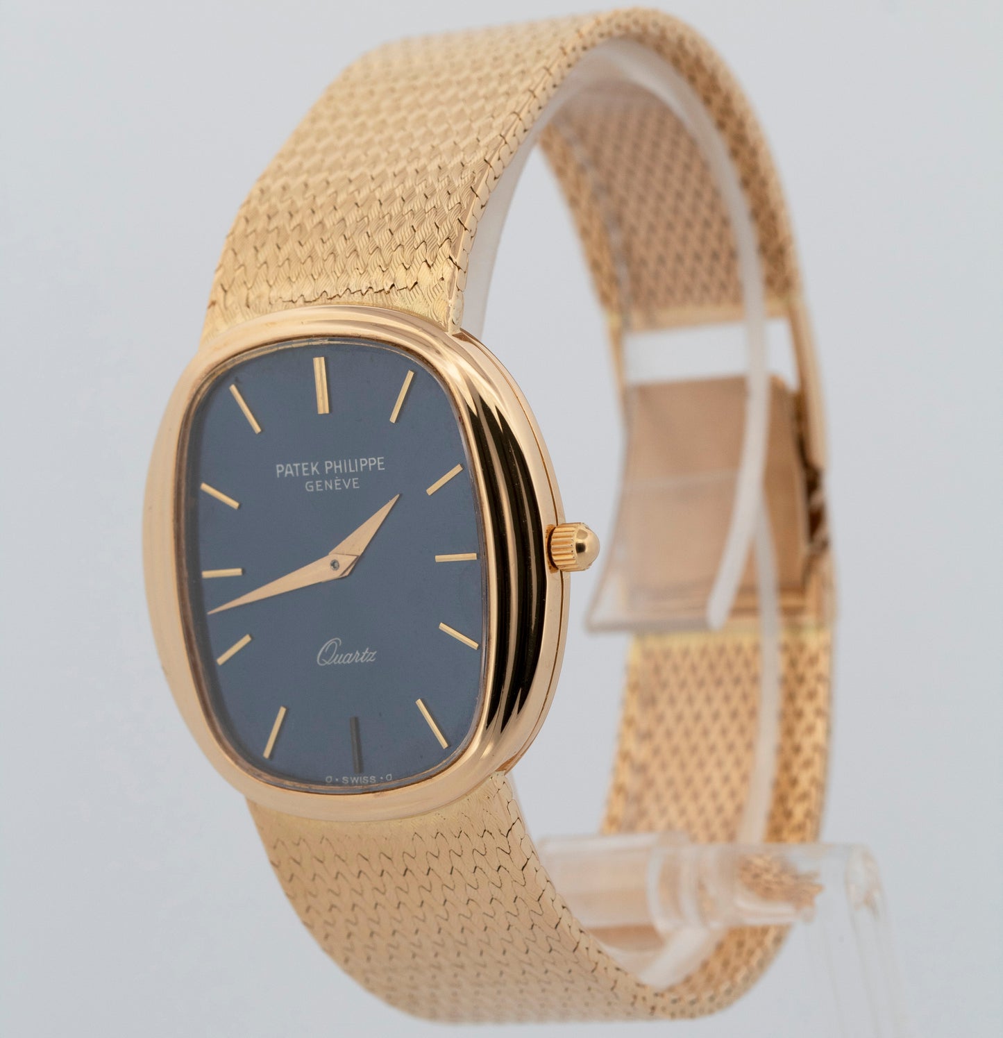 Patek Philippe Ellipse BLUE 18K Yellow Gold 30mm 3857/1 Quartz Watch