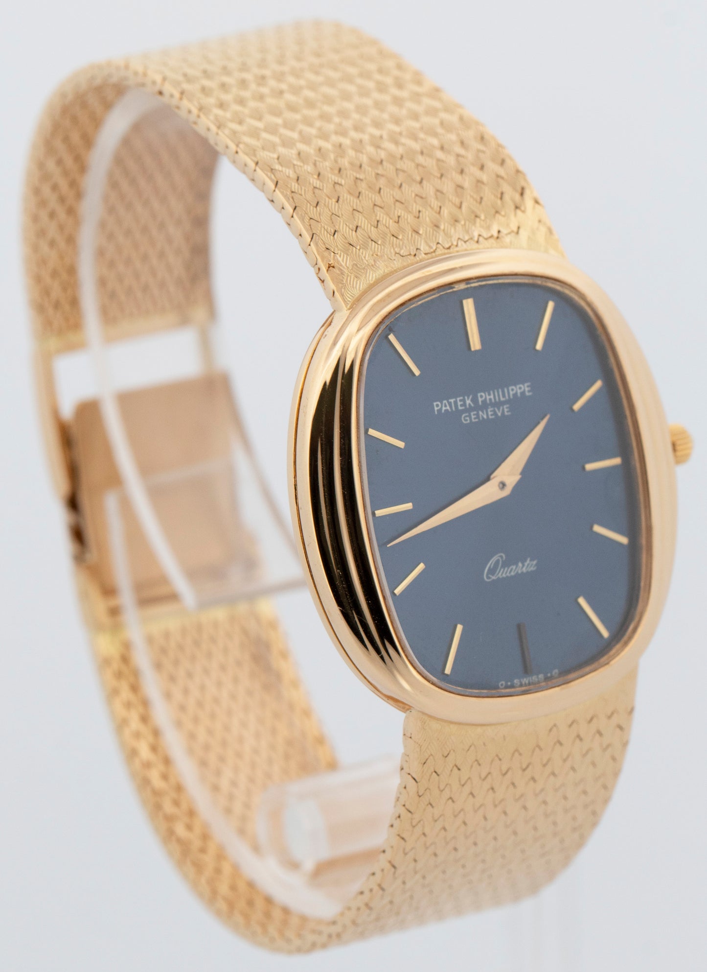 Patek Philippe Ellipse BLUE 18K Yellow Gold 30mm 3857/1 Quartz Watch
