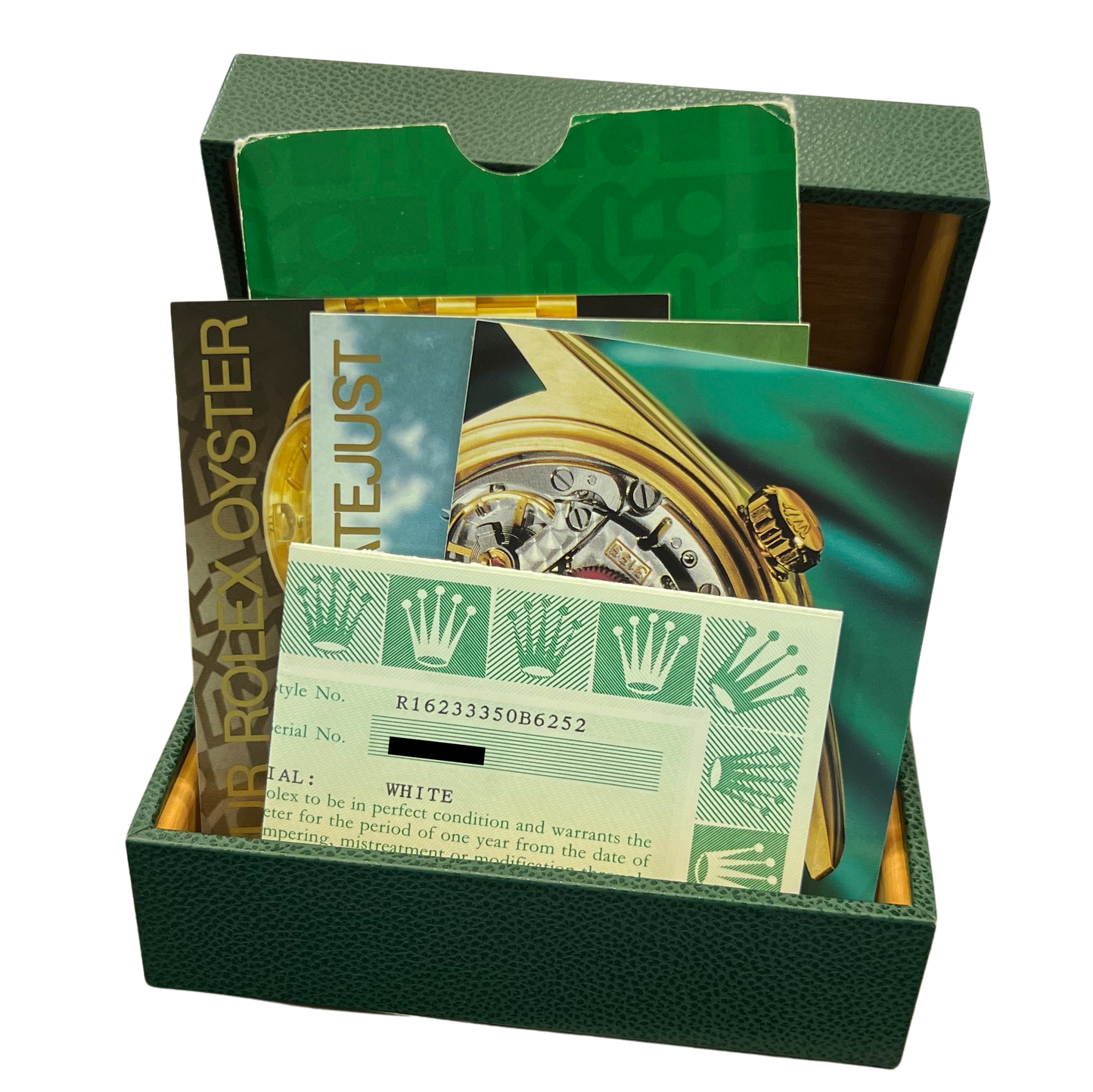 2002 PAPERS Rolex DateJust 36mm White 18K Yellow Gold Steel JUBILEE 16233 BOX