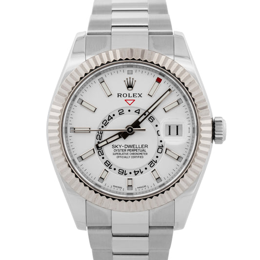 2019 PAPERS Rolex Sky-Dweller WHITE Stainless Steel 42mm 326934 Watch BOX