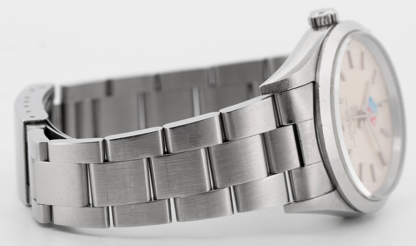 UNPOLISHED Rolex Oyster Perpetual Air-King Silver Steel DOMINOS 34mm 14000 BOX