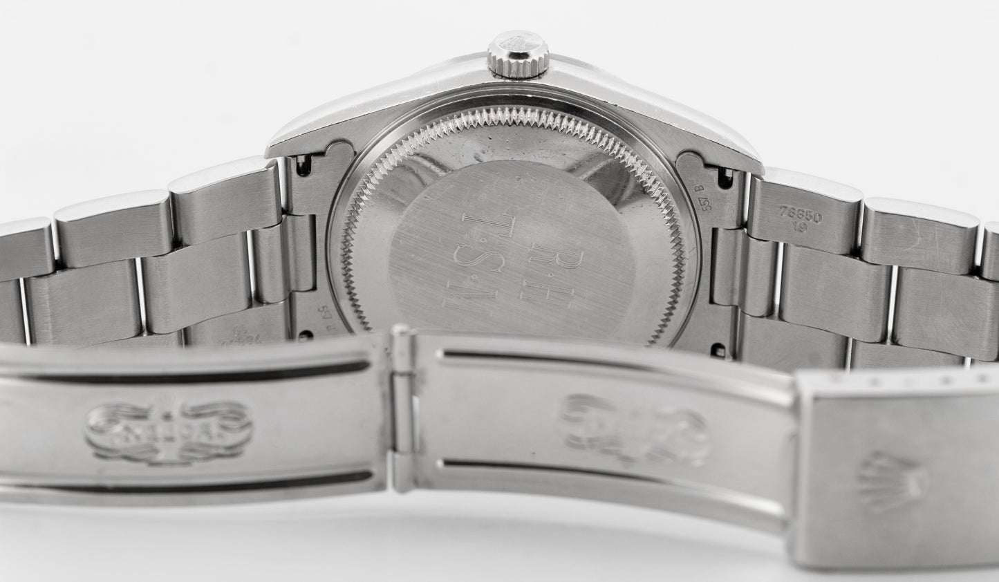 UNPOLISHED Rolex Oyster Perpetual Air-King Silver Steel DOMINOS 34mm 14000 BOX