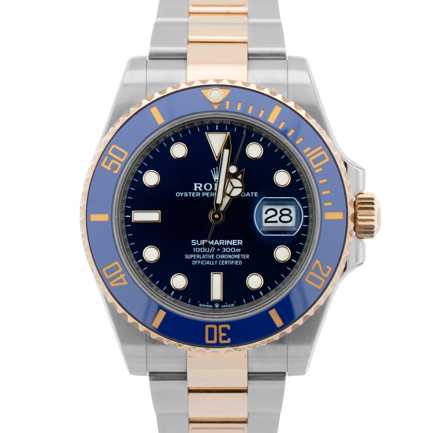 2022 PAPERS Rolex Submariner Date BLUE 41mm Ceramic 18K Gold Steel 126613 LB BOX