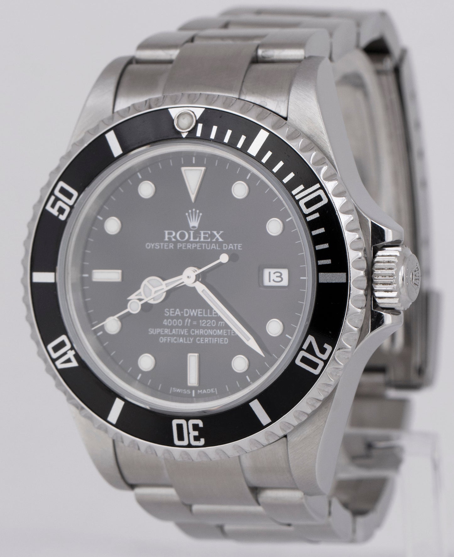 2006 PAPERS Rolex Sea-Dweller 16600 NO-HOLES 40mm Stainless Black Watch BOX