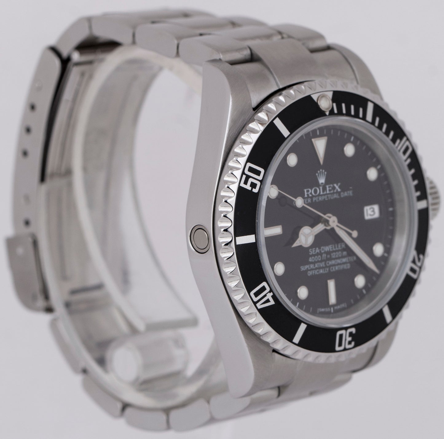 2006 PAPERS Rolex Sea-Dweller 16600 NO-HOLES 40mm Stainless Black Watch BOX