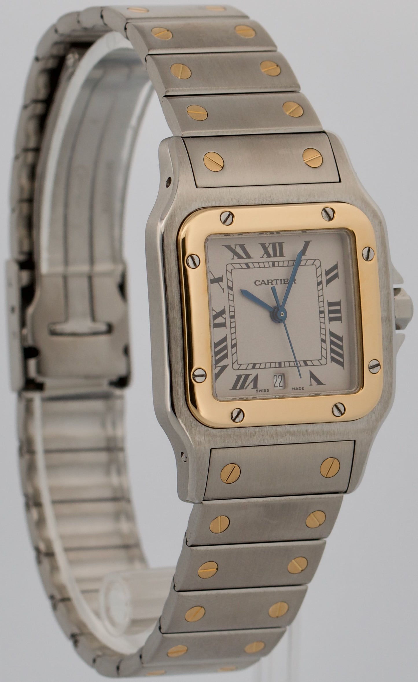 Ladies Cartier Santos Galbee IVORY Two-Tone Gold Steel 29mm Quartz 1566 W20011C4