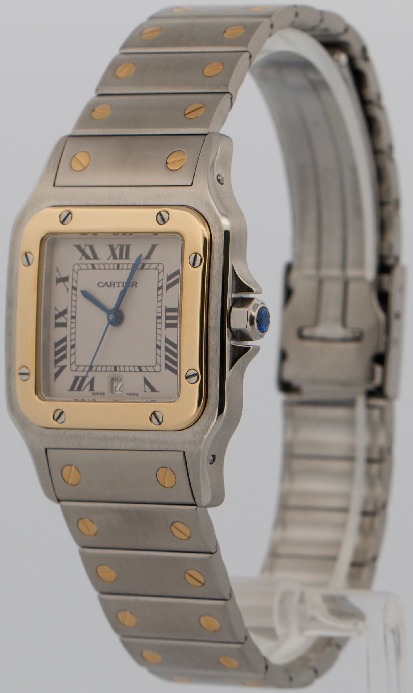 Ladies Cartier Santos Galbee IVORY Two-Tone Gold Steel 29mm Quartz 1566 W20011C4