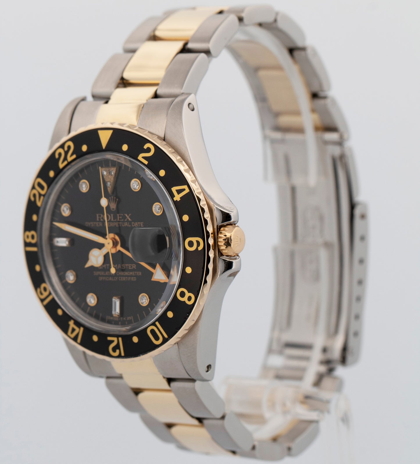 Rolex GMT-Master II BLACK DIAMOND Two-Tone Yellow Gold Steel 40mm 16753 Watch
