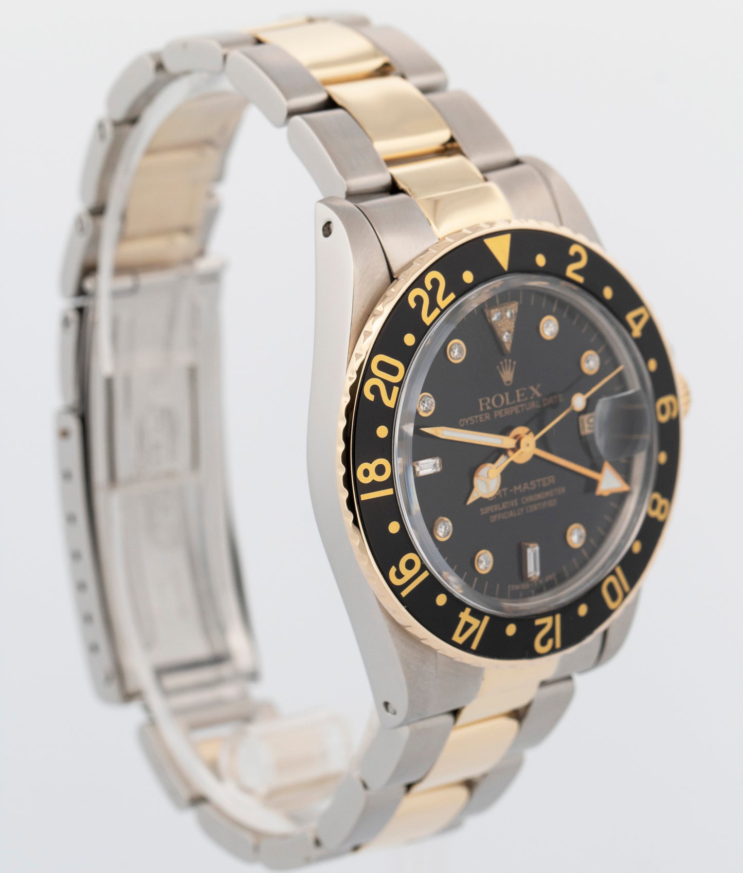 Rolex GMT-Master II BLACK DIAMOND Two-Tone Yellow Gold Steel 40mm 16753 Watch