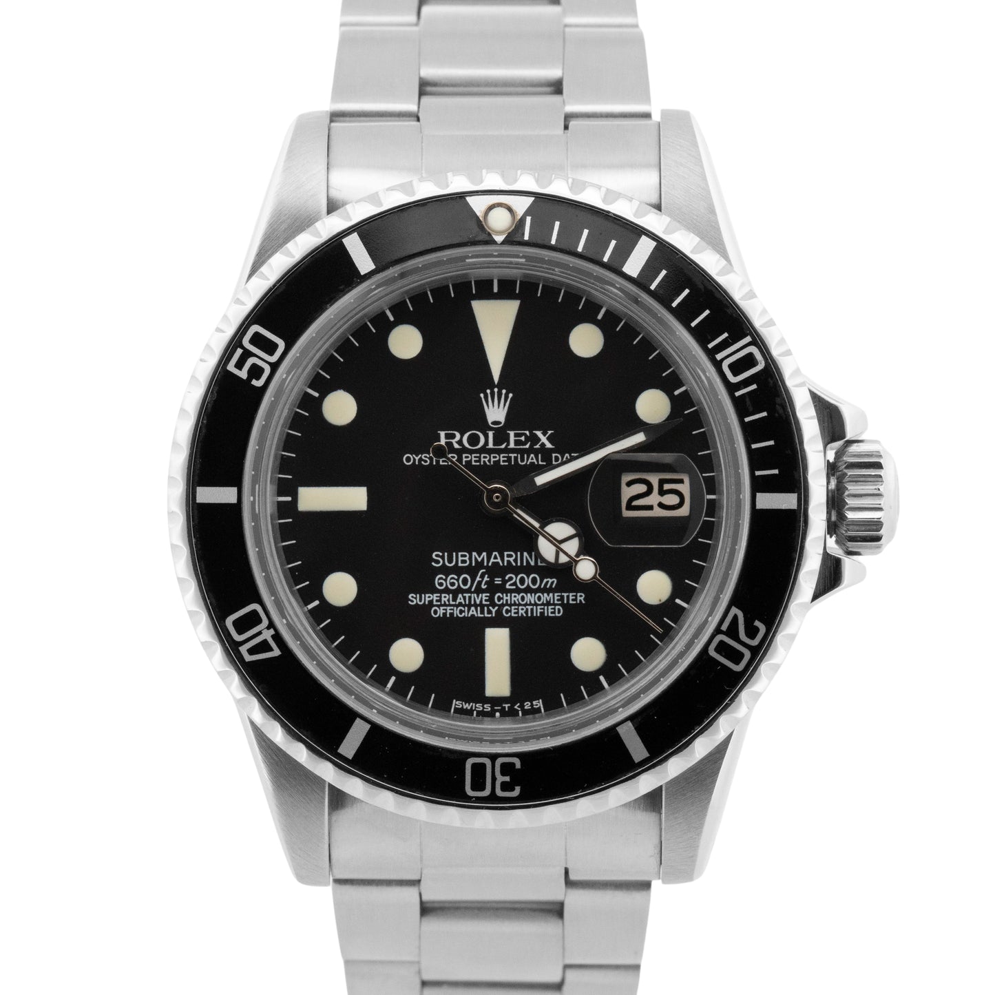 VINTAGE Rolex Submariner BLACK Stainless Steel 40mm 1680 Dive Date Watch