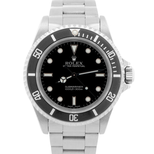 UNPOL. Rolex Submariner No-Date Steel Black 40mm Automatic Oyster Watch 14060 M