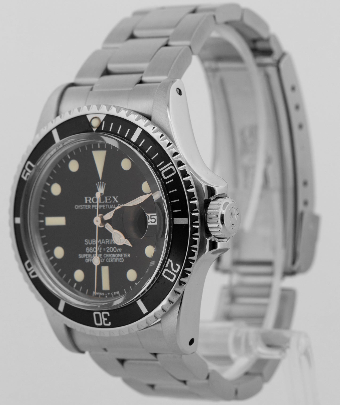 VINTAGE Rolex Submariner BLACK Stainless Steel 40mm 1680 Dive Date Watch