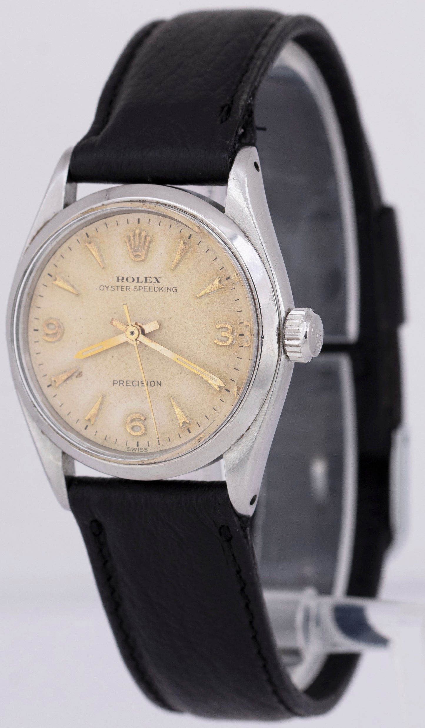 VINTAGE Rolex Oyster Speedking White 31mm Stainless Steel Manual 6420 Watch