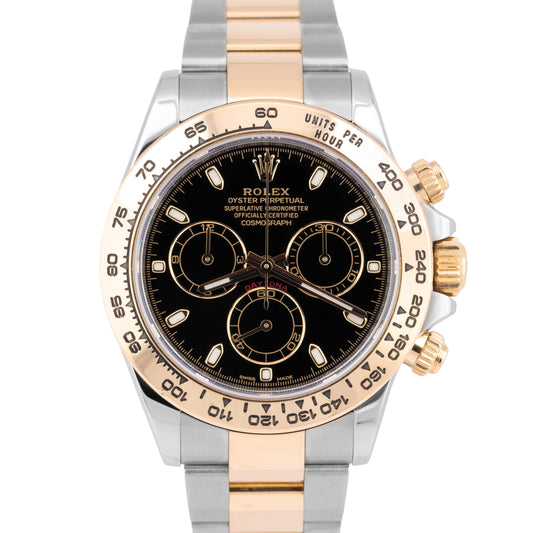 MINT PAPERS Rolex Daytona Cosmograph 40mm Black Two-Tone Gold Watch 116503 BOX