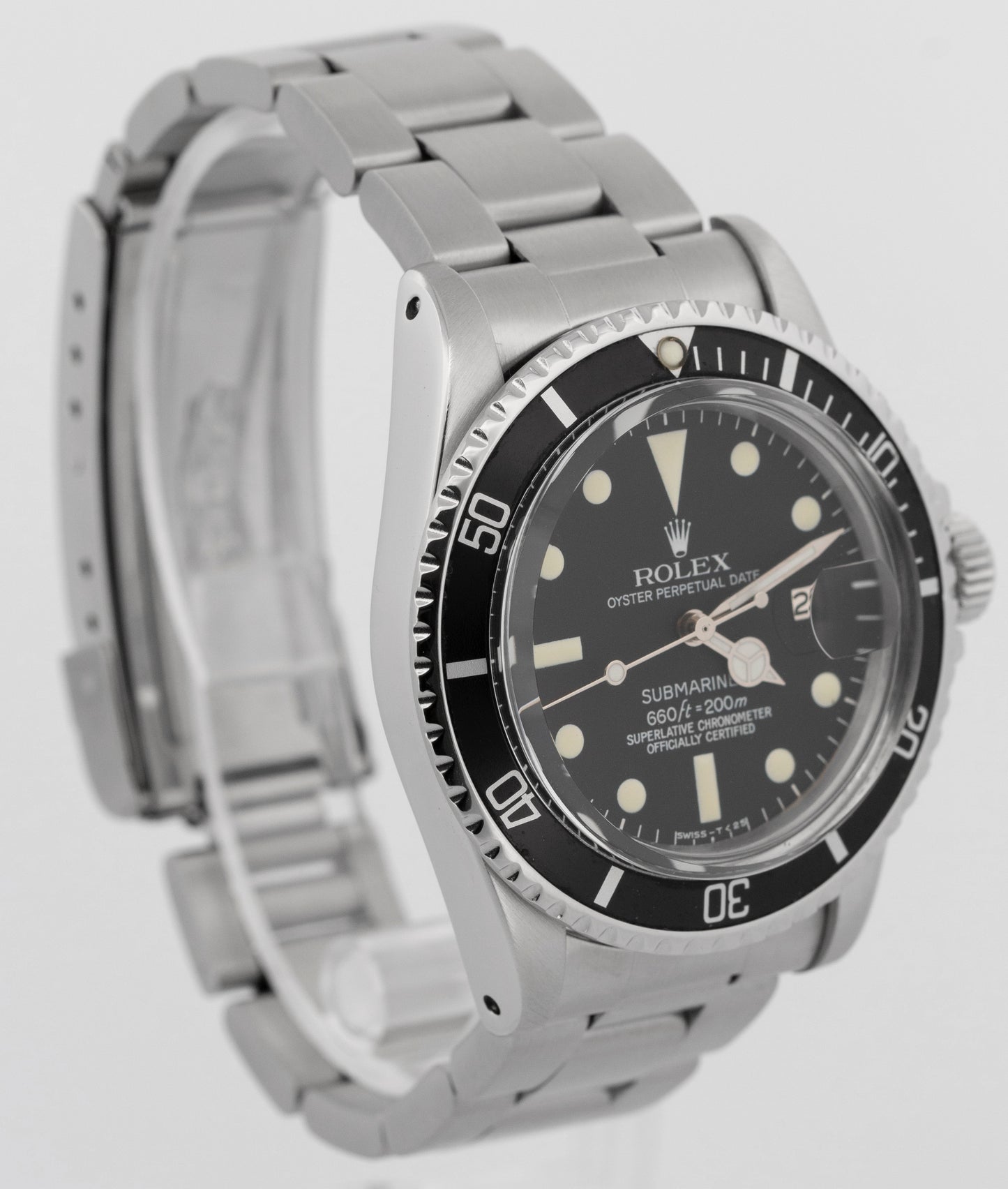 VINTAGE Rolex Submariner BLACK Stainless Steel 40mm 1680 Dive Date Watch