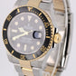 JANUARY 2025 Rolex Submariner Date 41mm Two-Tone 18k Gold Black 126613 Watch BOX