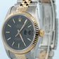 Rolex DateJust 36mm BLACK 18K Yellow Gold JUBILEE Stainless Steel 16233 Watch