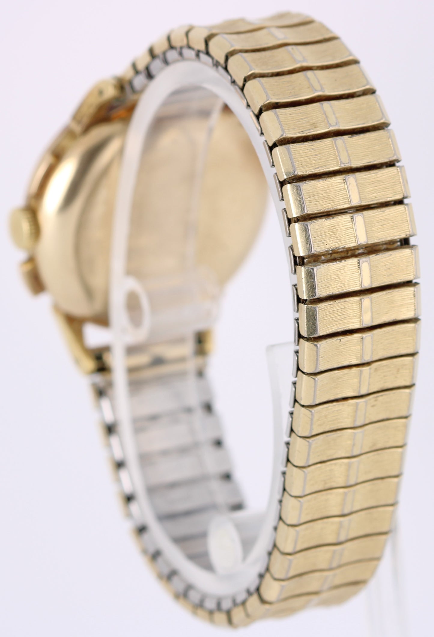 VINTAGE Omega Chronograph Tachymetre 14k Yellow Gold Silver 34mm 2279 Watch